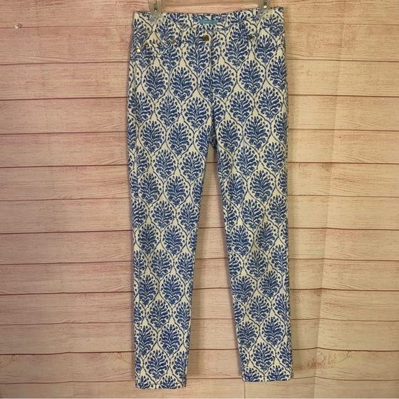 J. McLaughlin Pants - J. McLaughlin Blue and White Print Skinny Pants‎ Size 6
